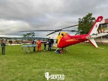 Recém-nascido de 19 dias com pneumotórax hipertensivo é transferido do Hospital de Santana pelo serviço Aeromédico do Samu